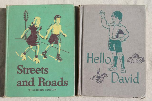 50s 60s vintage early readers, learning to read school books w/ great retro pictures