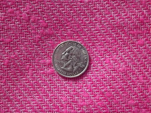 50s 60s vintage wool / rayon fabric, heavy suiting in fuschia pink