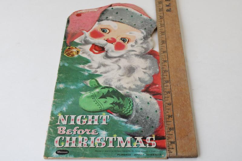 50s vintage Whitman die-cut Santa Night Before Christmas picture book