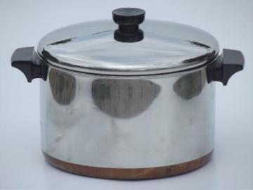 6 qt Revere Ware stockpot, vintage copper bottom Revereware pot w/ lid