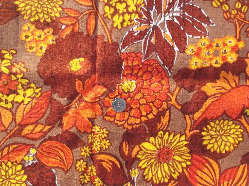 60s vintage home decor fabric lot, retro flowers mod print cotton decorator fabrics