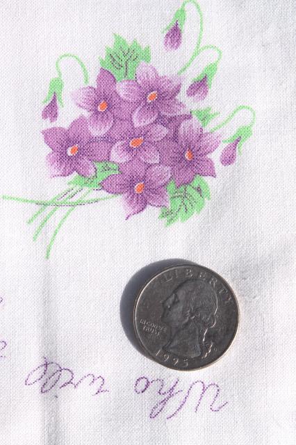 60s vintage print cotton fabric flower seller peddler Who Will Buy My Violets 