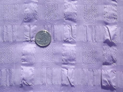 60s vintage sheer nylon fabric, crisp pucker texture organza in lavender