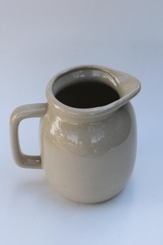 70s or 80s vintage good luck lucky Kitchen Witch printed stoneware pottery pitcher 