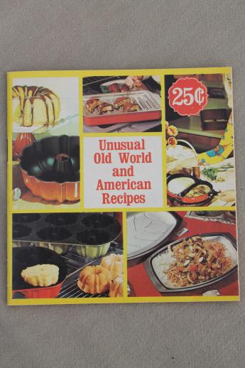 70s vintage Nordic Ware cookbook, traditional recipes for cakes, cookies, ebleskiver etc.