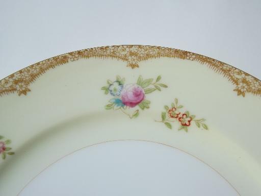 8 vintage Meito hand-painted Japan china bread and butter or dessert plates