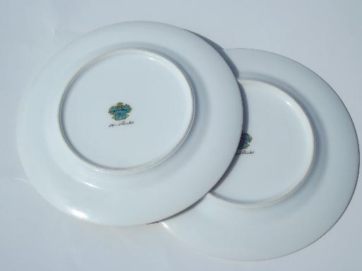 8 vintage Meito hand-painted Japan china bread and butter or dessert plates