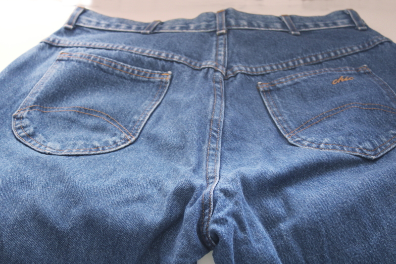 80s 90s vintage Chic high rise mom style blue jeans size 18 all cotton denim made in USA