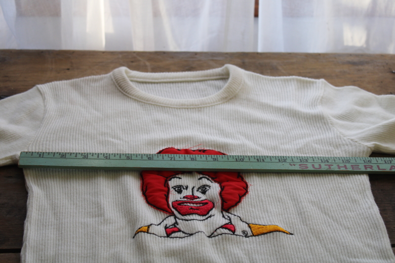 80s vintage Ronald McDonald sweater, applique  embroidered top w/ McDonalds copyright logo