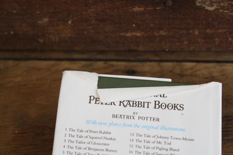 90s vintage Beatrix Potter Squirrel Nutkin little green book w/ dust jacket