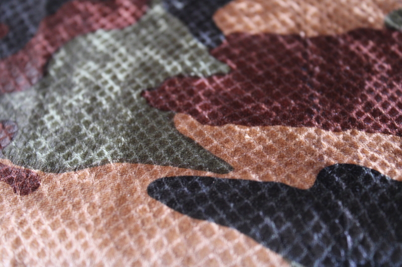 90s vintage camo print brushed poly knit fabric lizard texture retro grunge camouflage