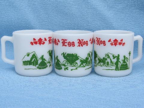 A Christmas Carol scene holiday punch bowl and cups, vintage Tom and Jerry