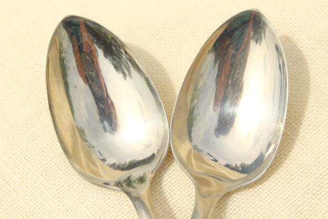 Alaska silver plate flatware, plain elegant antique teaspoons or ice cream spoons
