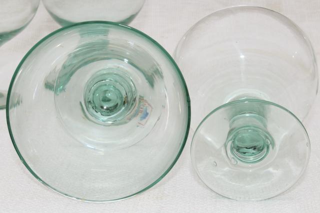 Albi Eco friendly glass margarita cocktail glasses, pale green recycled glass made in Spain