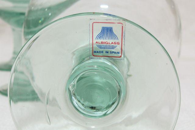 Albi Eco friendly glass margarita cocktail glasses, pale green recycled glass made in Spain
