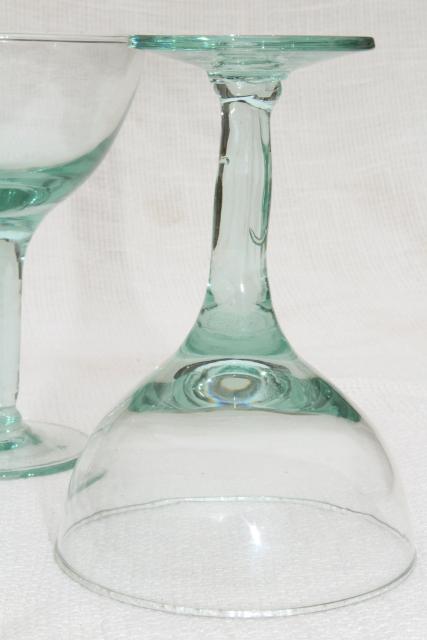 Albi Eco friendly glass wine or cocktail glasses, pale green recycled glass made in Spain