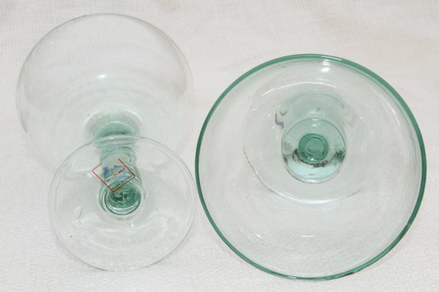 Albi Eco friendly glass wine or cocktail glasses, pale green recycled glass made in Spain