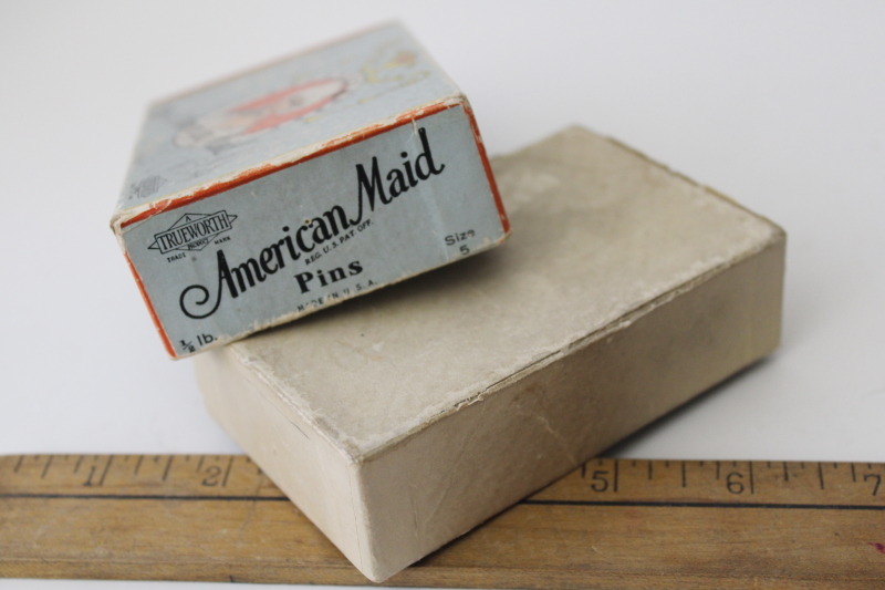 American Maid antique box from sewing pins, vintage advertising collectible