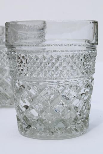Anchor Hocking Wexford waffle pattern glass tumblers double old fashioned glasses