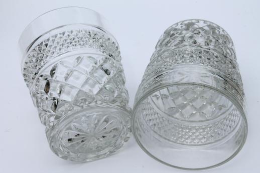 Anchor Hocking Wexford waffle pattern glass tumblers double old fashioned glasses