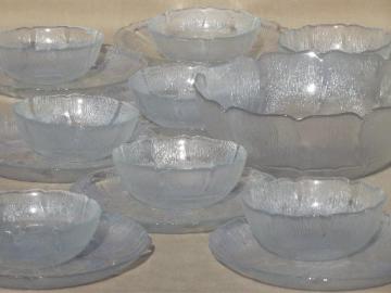 Arcoroc Fleur french kitchen glass dishes, clear glass flower plates & bowls