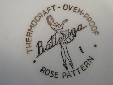 Ballerina Rose vintage Universal pottery dishes, floral china bowls