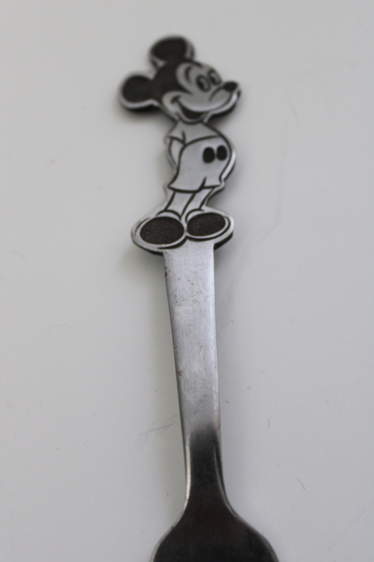 Bonny Japan stainless fork, vintage Disney Mickey Mouse baby size silverware