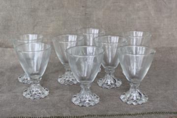 Boopie pattern Anchor Hocking, vintage cocktail glasses, beaded edge footed tumblers