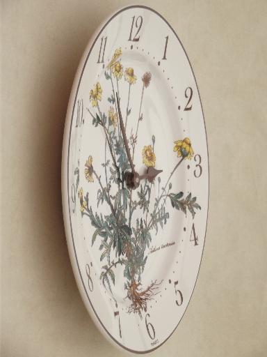 Botanica Villeroy & Boch china plate wall clock