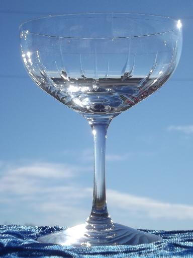 Bridal Shower Fostoria champagne glasses, vintage set of 6