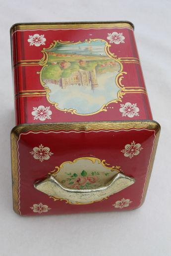 British castles biscuit tin, vintage tin canister from sweets or shortbread