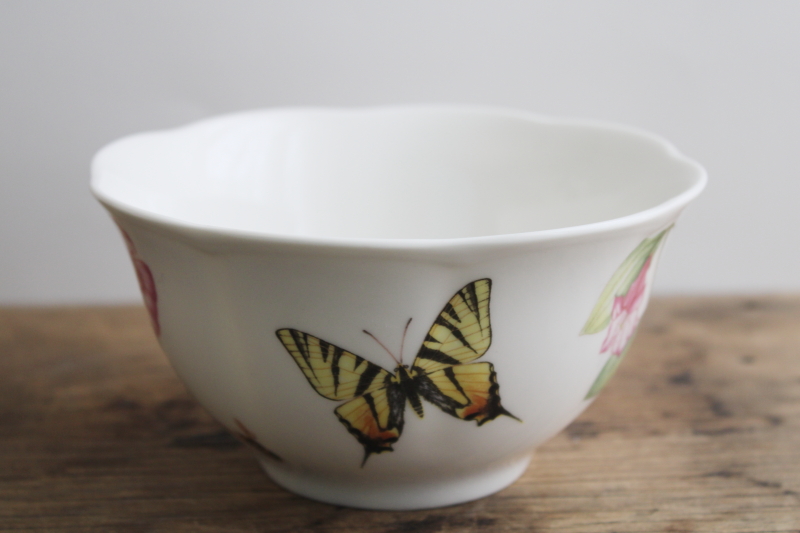 Butterfly Meadow Lenox china monarch rice bowl, small deep all purpose bowl shape