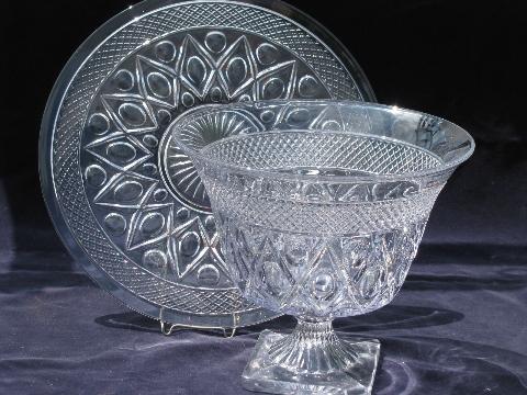 Cape Cod vintage Imperial glass torte plate and large urn bowl vase