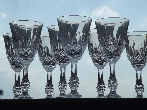 Capri crystal stemware cordials or sherry wine glasses, tiny goblets