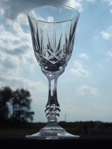 Capri crystal stemware cordials or sherry wine glasses, tiny goblets