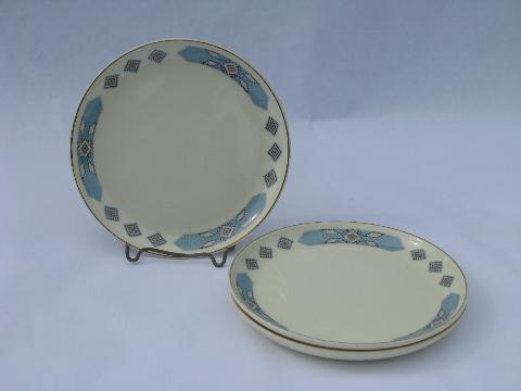 Cherokee indian bead pattern vintage Cavitt-Shaw W.S. George china plates