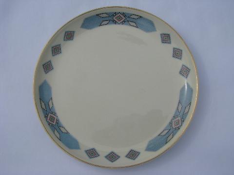Cherokee indian bead pattern vintage Cavitt-Shaw W.S. George china plates