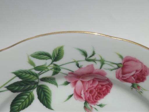 Christineholm pink rose two-tier serving stand, tiered china cake plate