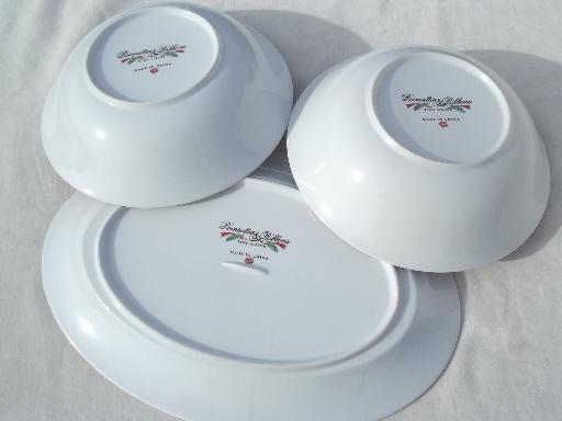 Christmas dishes fine china Poinsettia & Ribbons serving bowls & platter