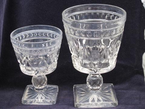 Colony Park Lane pattern glass stemware, 10 vintage water goblets wine glasses