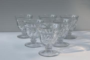 Colony pattern Fostoria crystal clear pressed glass cocktail glasses, vintage stemware