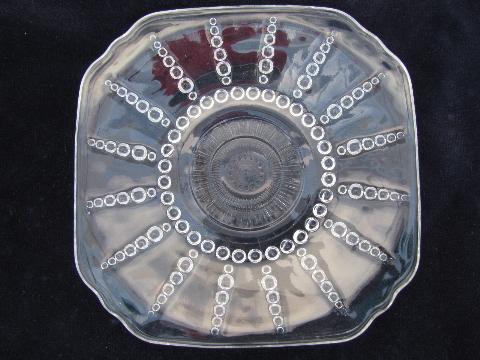 Columbia bubble pattern vintage Federal depression glass, 8 cup and saucer sets