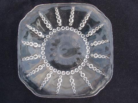 Columbia bubble pattern vintage Federal depression glass plates, set of 6