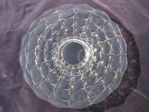 Constellation pattern vintage Indiana glass cake stand, low pedestal plate
