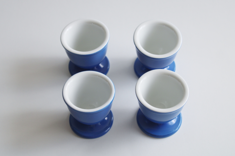 Cornish ware blue  white china egg cups, vintage Dibbern England ironstone porcelain