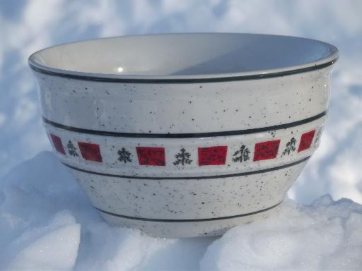 Country Crock Christmas tree stoneware soup  bowls, Tienshan china