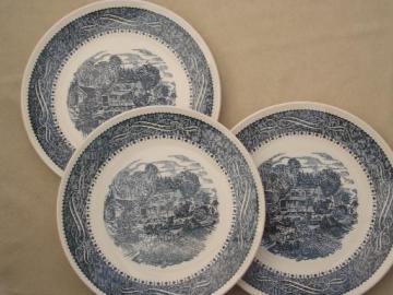 Currier & Ives Taylor, Smith & Taylor dinner plates, vintage TS&T china