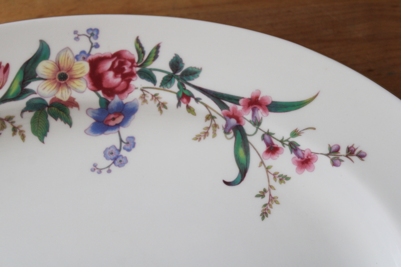 Devon Sprays pattern vintage Wedgwood bone china, huge platter w/ English country style floral