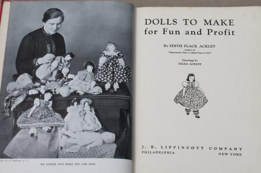 Dolls to Make for Fun & Profit, vintage sewing patterns for stuffed toys rag doll
