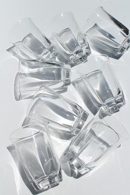 Duncan & Miller Canterbury crystal clear heavy glass tumblers, vintage drinking glasses